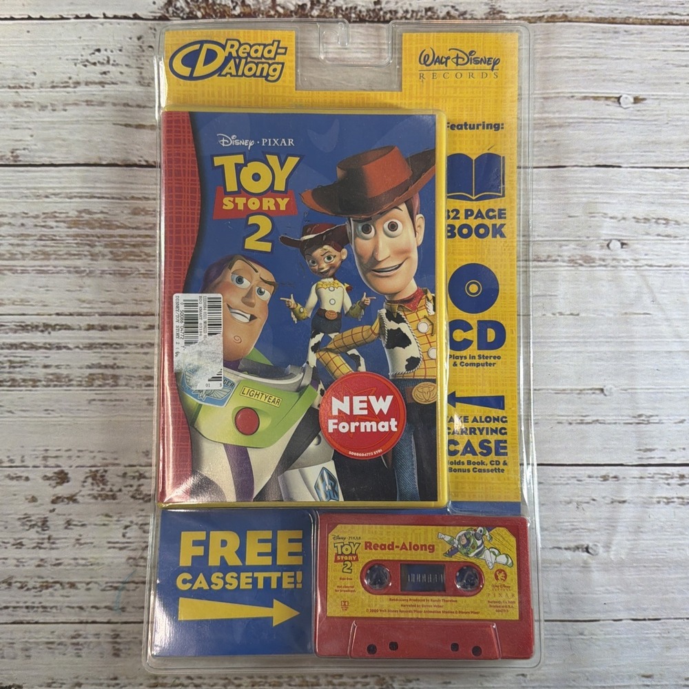 Vintage 2000 Toy Story 2 Read Along CD & Bonus Cassette Tape NEW OLD STOCK